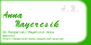 anna mayercsik business card